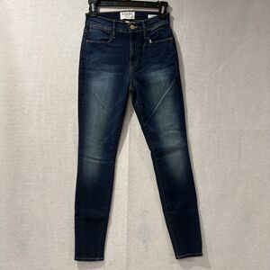 Frame Womens Jeans Size 26 Le High Skinny Dark Wash Distressed Stretch